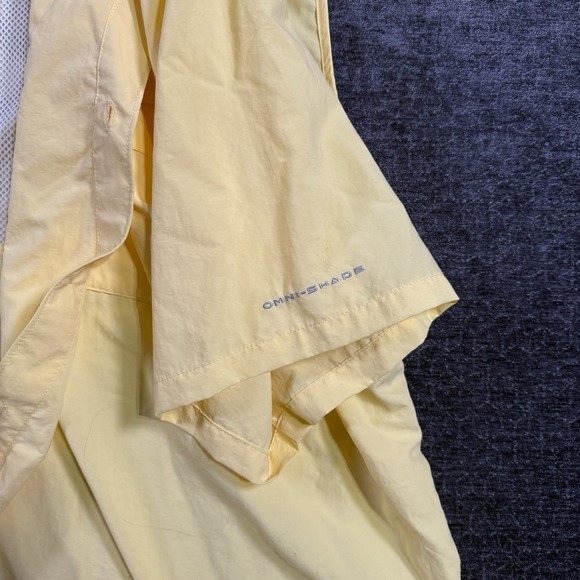 Columbia PFG Fishing Shirt Men's 4XT Yellow Short Sleeve Button Up Omni Shade - Picture 11 of 14